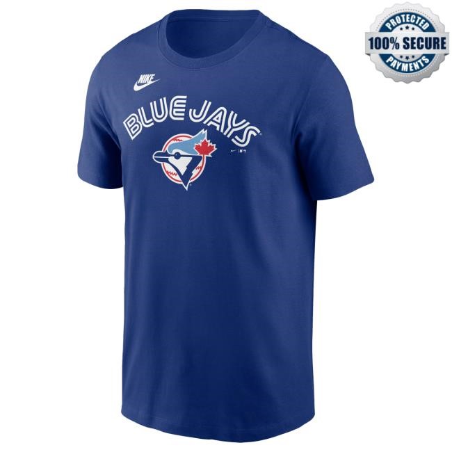 Official MLB Shop Men's Toronto Blue Jays Nike Royal Cooperstown Wordmark Tee Toronto Blue Jays Merch