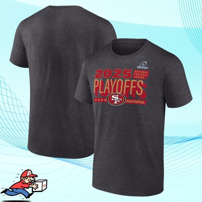 2025 NFL Football Playoffs Ready 49ers Charcoal Stadium Energy T-Shirt