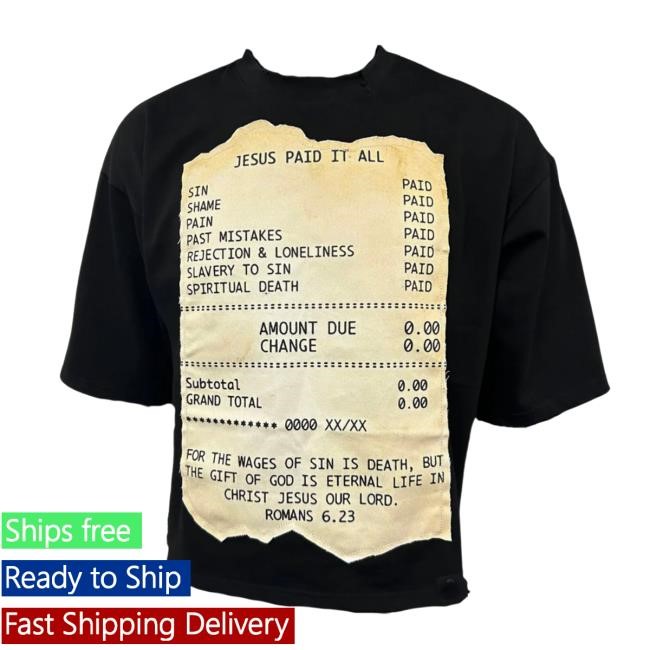 Official Peerless Prime Merch "Debt Free" Receipt Destroyed Tee