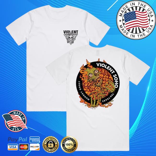 Official 24Hundred Violent Soho Hungry Ghost Anniversary Tees White 24 Hundred