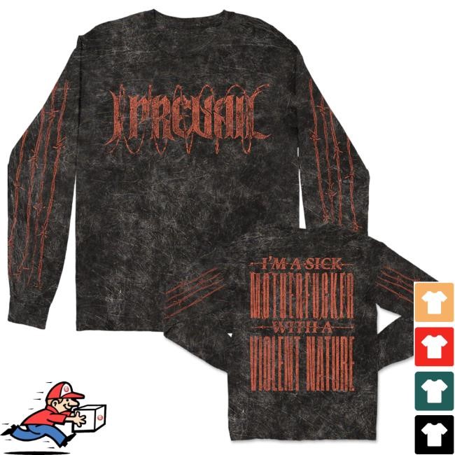 Official I Prevail Merch Violent Nature Long Sleeve Tee (Mineral Black)