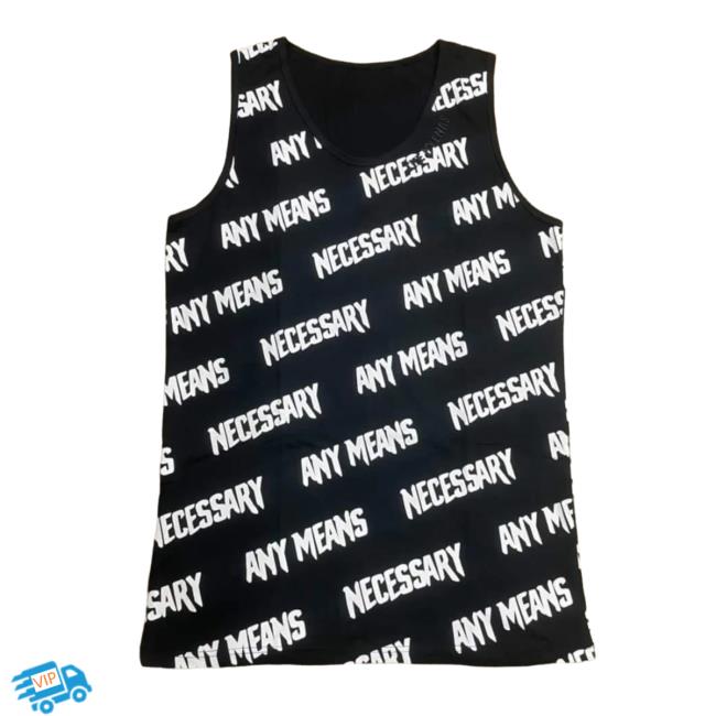 Official Any Means Necessary Clothing Any Means Necessary Tank Top Aop New Shirt Black 3D All Over Print