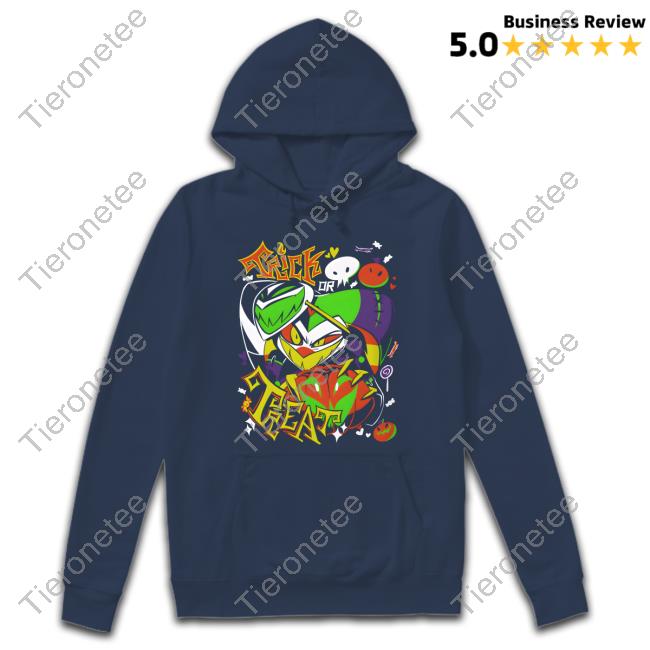 Hazbin Hotel Merch Fizzarolli TRICK OR TREAT T-Shirt Shark Robot Store