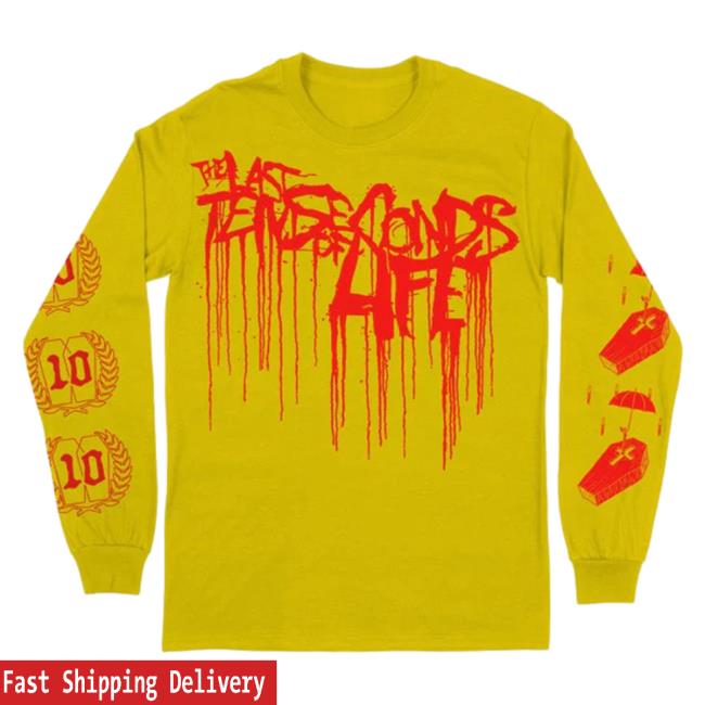 Official The Last Ten Seconds Of Life Rising Merch The Last Ten Seconds Of Life - Yellow Coffin Long Sleeve Tshirt Risingmerch