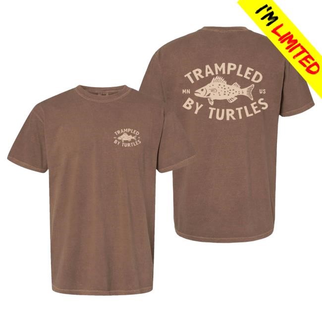 Official Trampled By Turtles Merch Walleye Hooded Sweatshirt Brown
