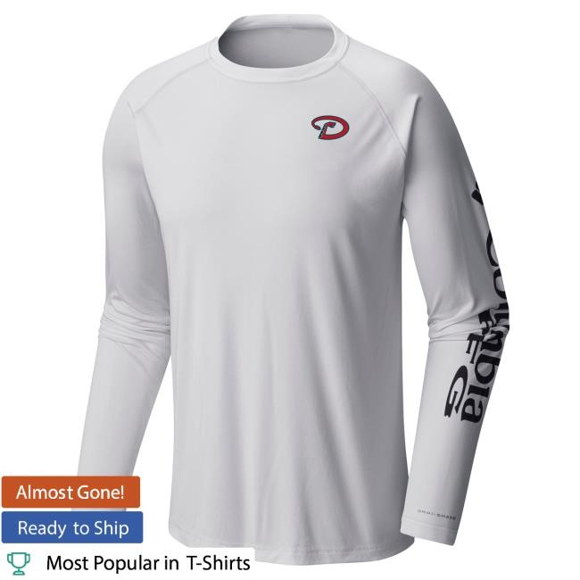 Official MLB Store Men's Arizona Diamondbacks Columbia White Terminal Tackle Long Sleeve Tee