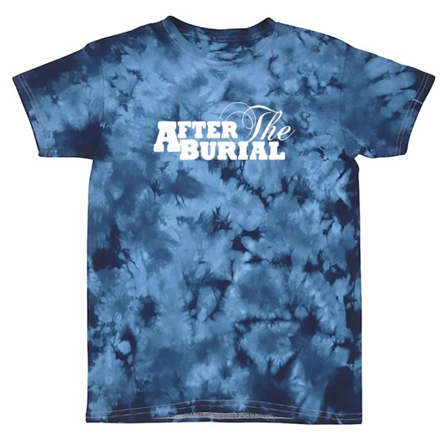 Official After The Burial Merch Puff Logo Black/Columbia Blue Cloud Tie Dye Long Sleeve Tee