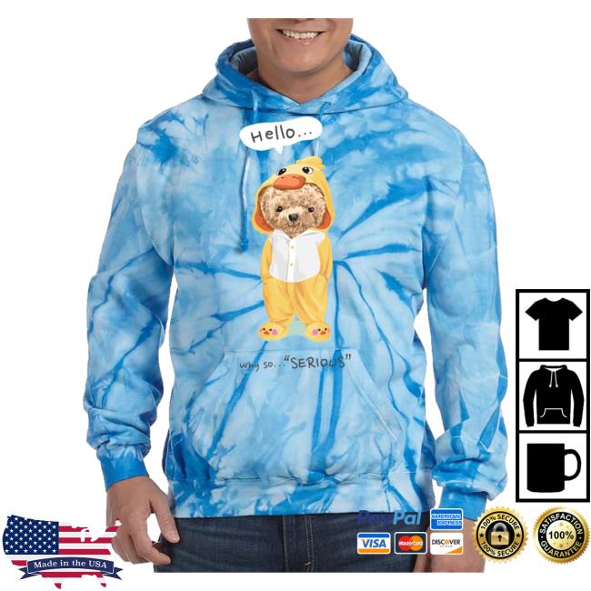 Official Tee Shirt Palace Hello Why So Serious Hooded Sweatshirt Carolina Blue Teeshirtpalace