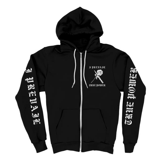Official I Prevail Merch Store I Prevail True Power Skull Zip Attractive Hoodie (Black) Prevail Apparel Clothing Shop IPrevail