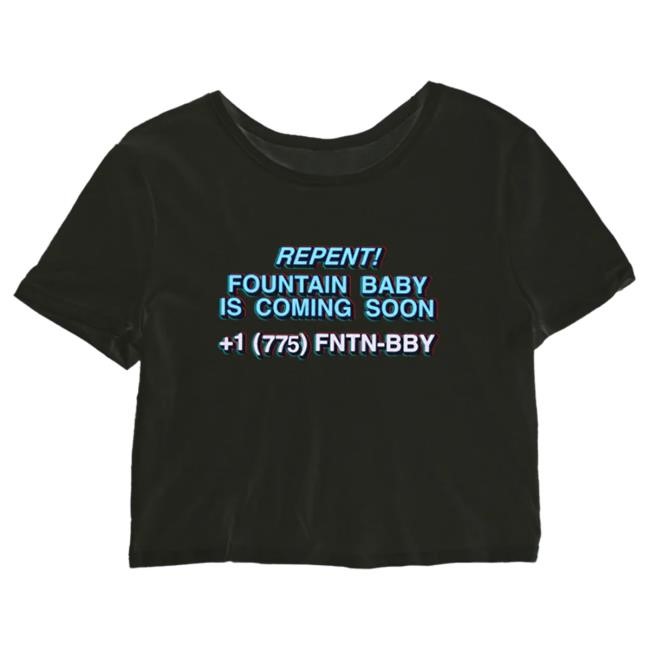 Official Interscope Records Merch Store Amaarae Fountain Baby Crop Top Black Tshirt