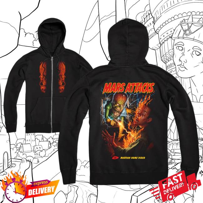 Official Cavity Colors Mars Attacks: Martian Home Video - Zip Up Crewneck