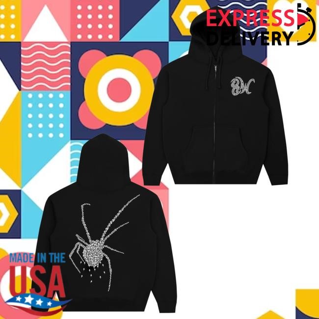 Official 8Thwndr Store Clothing 8Thwndr Spider Cursor Zip Up Black Sweatshirt