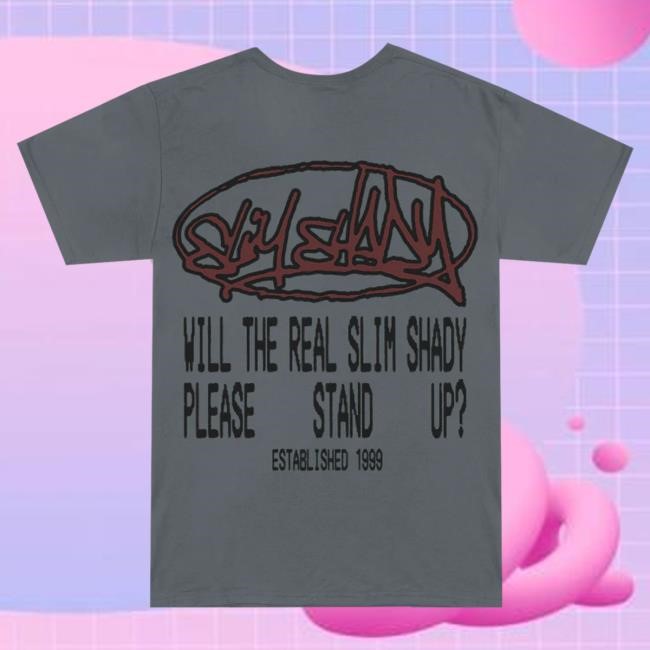 Official Eminem Store Merch Eminem Plz Stand Hot Shirt (Grey) Slim Shady