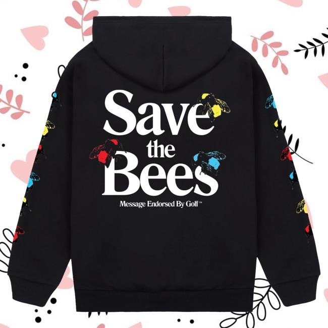 Official Tyler The Creator Merch Store Shop Save The Bees Hooded Sweatshirt Black by Golf Wang