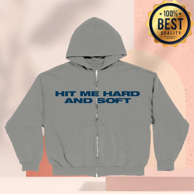 Official Billie Eilish Merch Store Hit Me Hard And Soft Grey Zipper Sweaters Billie Eilish Apparel Clothing Shop BillieEilish