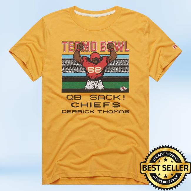 Official Homage Merch Store Tecmo Bowl Chiefs Derrick Thomas Sweatshirts Gold Homage Apparel Clothing Shop