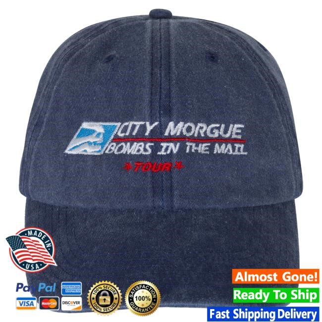 Official City Morgue Merch City Morgue Bombs In The Mail Tour Courier Hat City Morgue Clothing