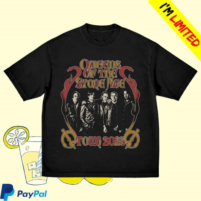 Official Queens Of The Stone Age Photo US Tour 2025 Tee Qotsa