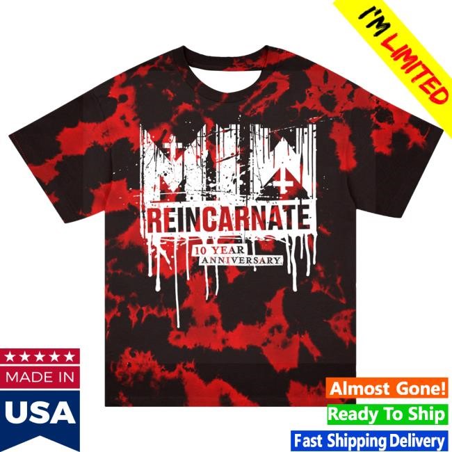 Official Miwmerch Motionless In White Reincarnate 10 Year Drip Logo Attractive Shirt (Dye) Miw Merch Store