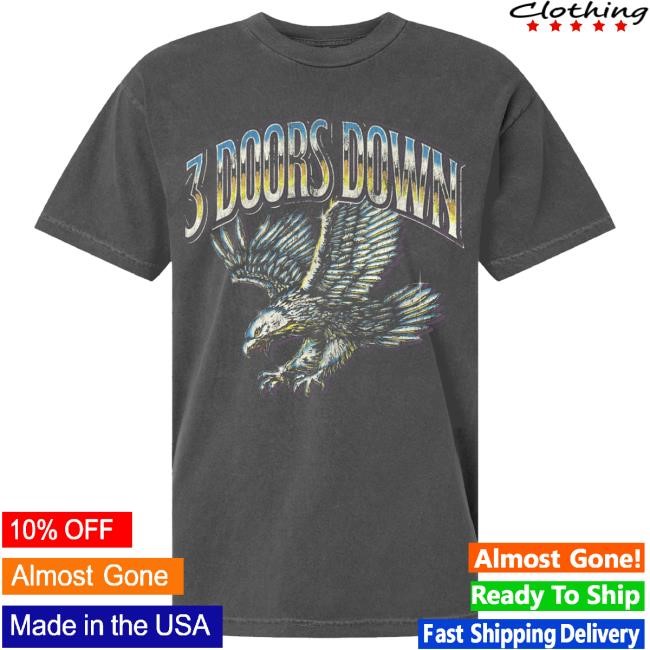 Official 3 Doors Down Merch Chrome Eagle Shirt 2024