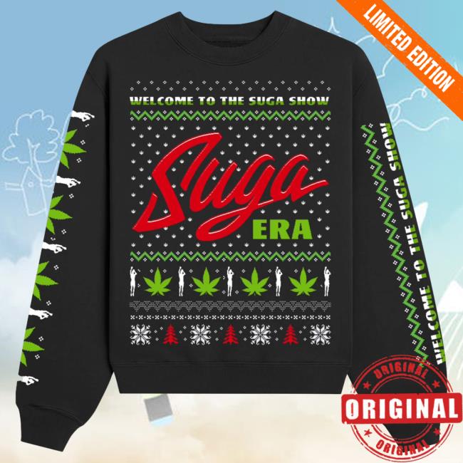 Official The Suga Merch Store Suga Era Black Holiday Hoodie The Suga Store Sugashop