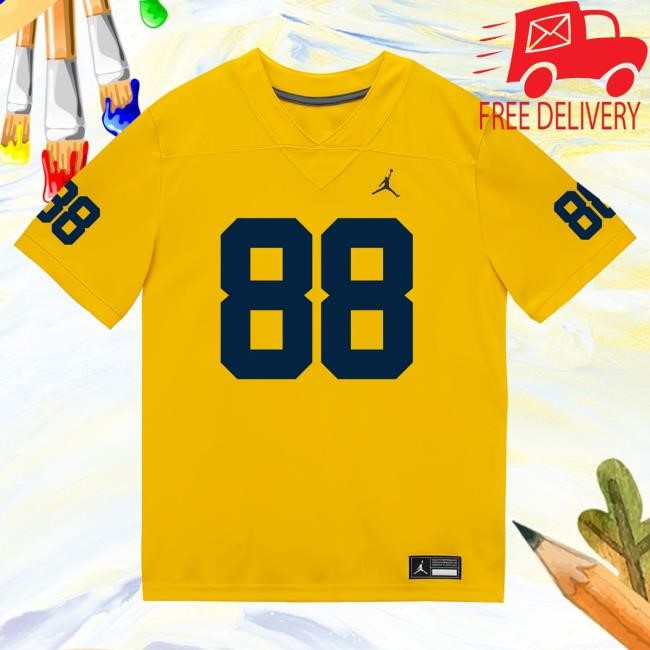 Michigan Wolverines #88 Lugard Edokpayi Student Athlete Maize Football Jersey Shirts The M Den Shop