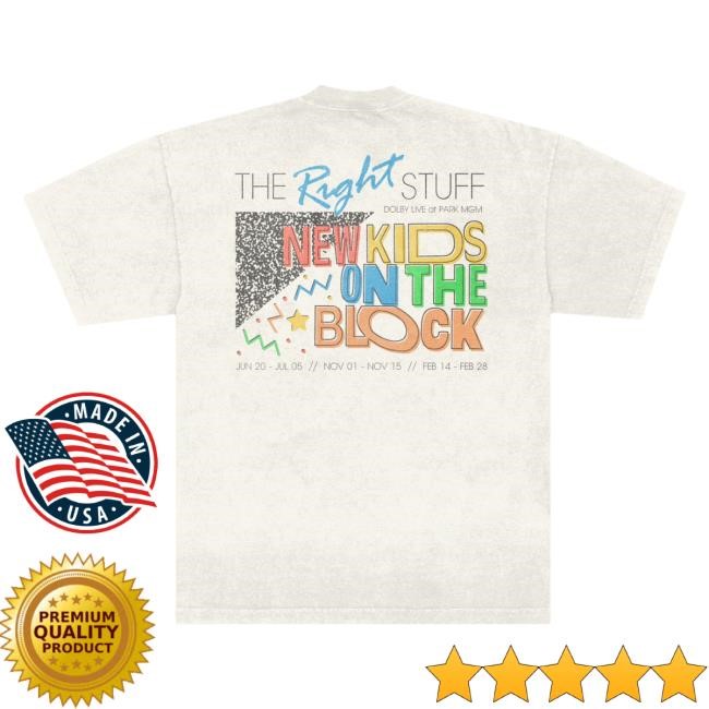 Official New Kids On The Block Store The Right Stuff Las Vegas Vintage Photo New Shirt Nkotb