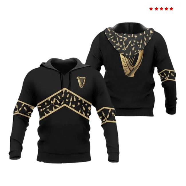 Official Guinness Beer Black Wine Pattern Hoody