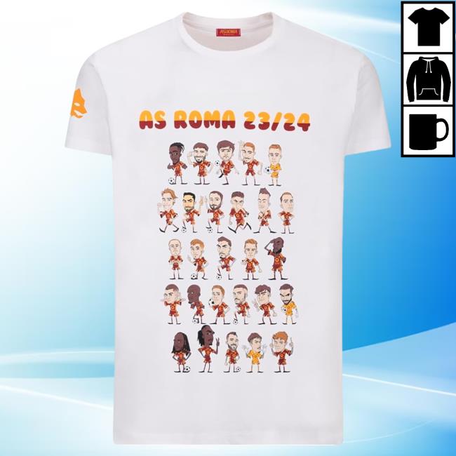 Official AS Roma Miniatures Ufficiale Adulto Tee Shirt
