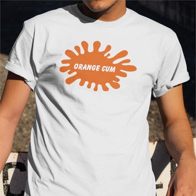 Orange Cum Shirt White shirtsthtgohard
