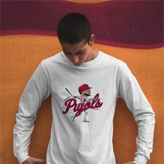 BreakingT White Albert Pujols Caricature T Shirt