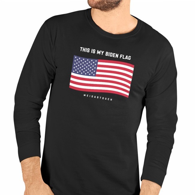Meidastouch Merch Black This Is My Biden Flag Tee Shirt