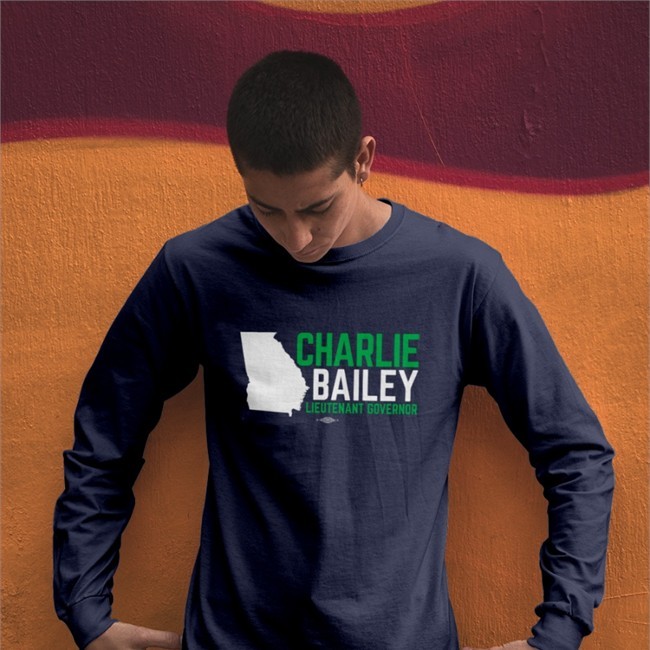 Charlieforgeorgia Shop Navy Charlie Bailey Lieutenant Governor Tee Shirt