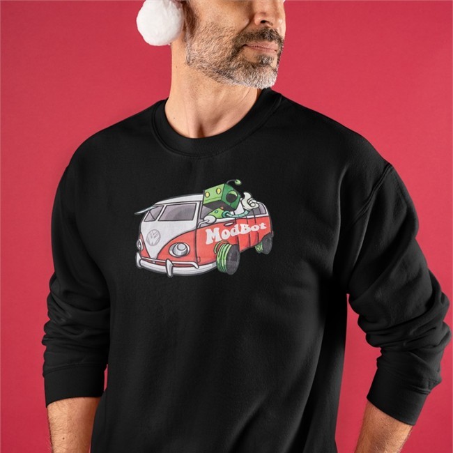 Mod Bot Bus Baseball Sleeve Tee Black Dopesoner930