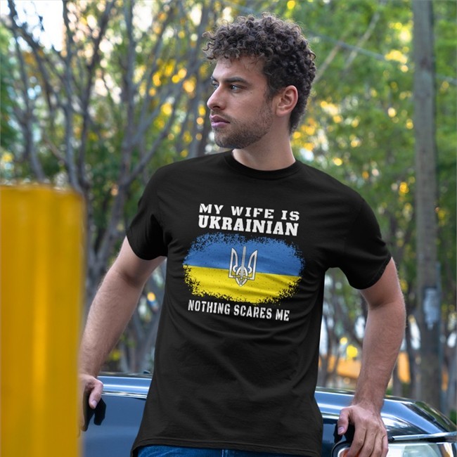 Ukraine Flag My Wife Is Ukrainian Nothing Scares Me Sweatshirt