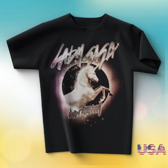 Born This Way Unicorn Glow T Shirt Lady Gaga Merch Shop
