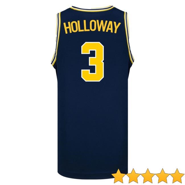Michigan Wolverines #3 Mila Holloway Student Athlete Blue Women's Basketball Jersey Top Shirt | The M Den Official Merch Store Shop