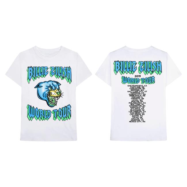 Official Billie Eilish Merch Store Billie Eilish Panther Tour T-Shirt Billie Eilish Apparel Clothing Shop BillieEilish