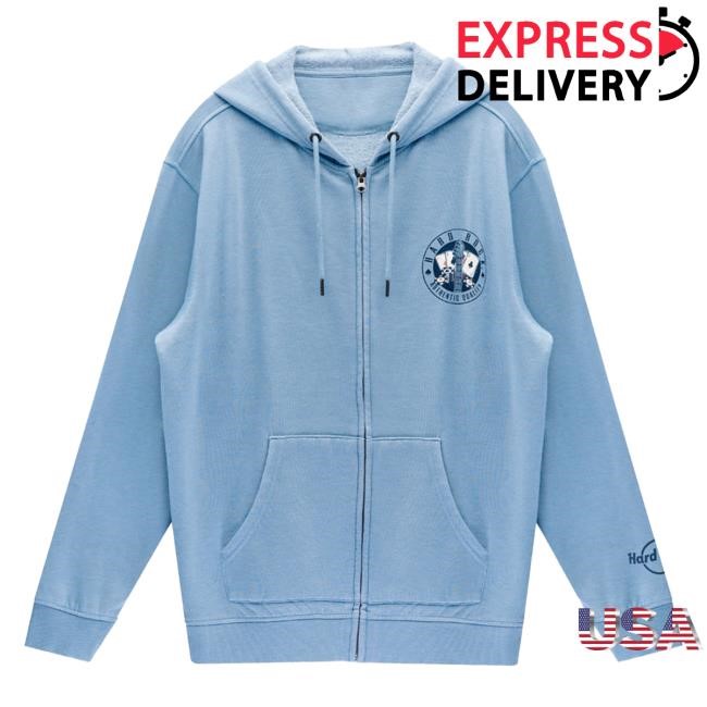 Official Hard Rock Store Shop Merch Casino Vintage Blue Zip Pull Over HoodieHard Rock Cafe Shop