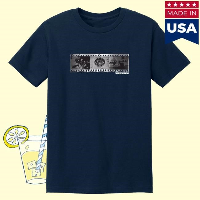 Official Vampire Weekend Merch Limited Edition Filmstrip Hot Shirt