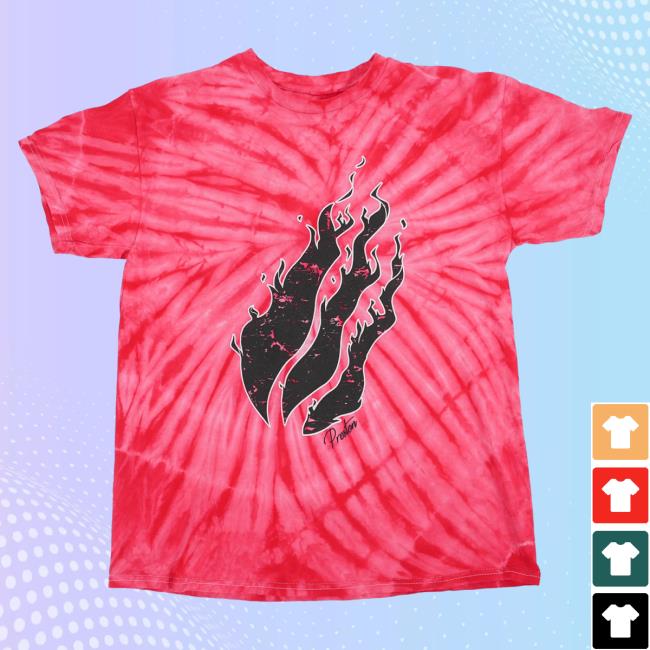 Official Prestonplayz Merch Store Shop Crystal Iconic Tie-Dye February Hot Shirt Of The Month Tie Dye Firemerch Preston's Signature Fire Emblem Logo