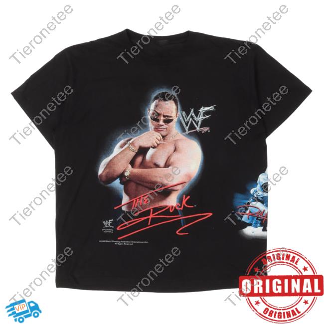 Official Justin Reed Vintage WWF The Rock Tee Black Justinreed