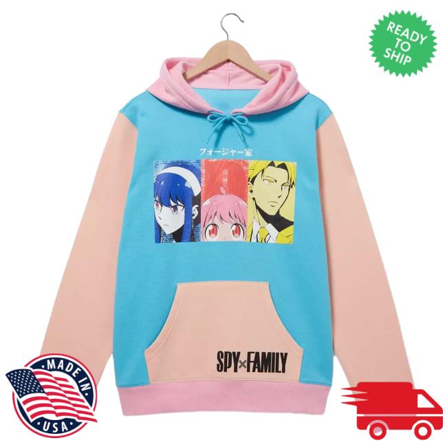 Officia Official Box Lunch Clothing Shop Store Spy X Family Panel Portrait Color Blocked Hoodies Boxlunch Merch