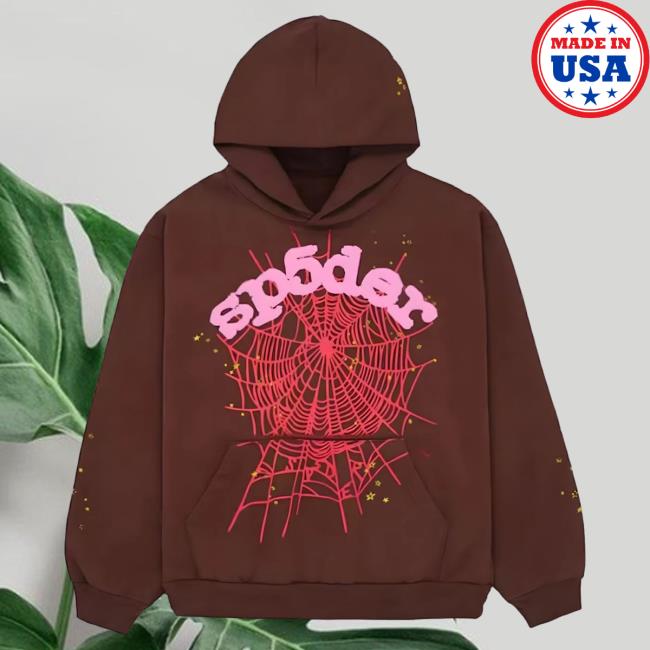 Official Sp5der Clothing Apparel Sp5der Web Hoody Brown Sp5der Merch Store Shop