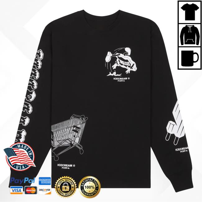 Official Ice Cream Capsule Nyc Icecream Loosie LS T Shirt Black