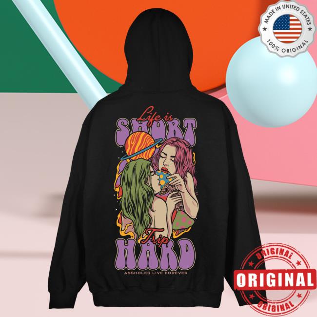Official Linda Finegold Merch Store Stop Life Is Short Trip Hard Sweater Black Lindafinegold Clothing Shop