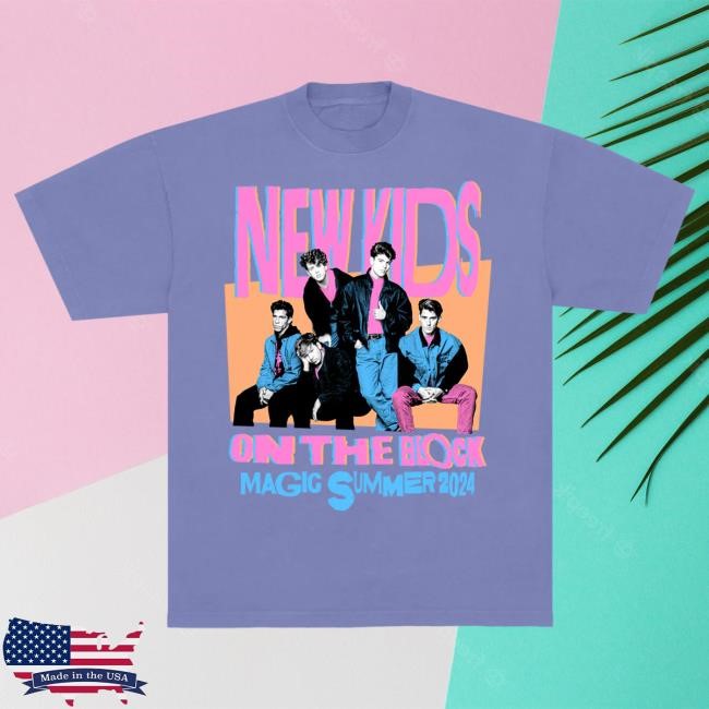 Official Shop NKOTB Limited Edition Clarkston Event Merch Magic Summer 2024 Violet Tshirt New Kids On The Block Merch