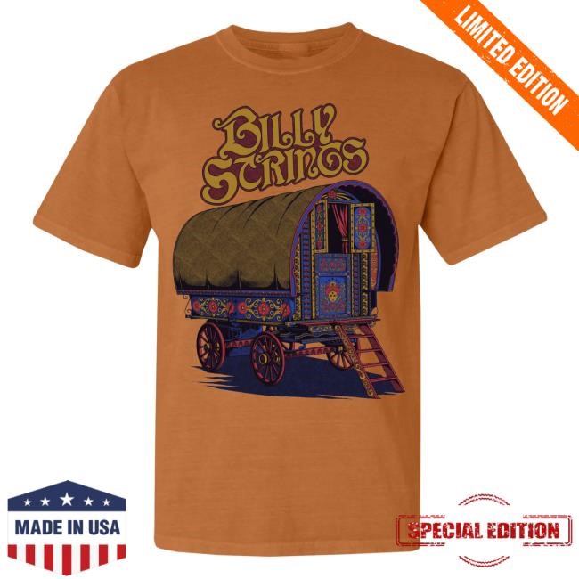 Official Billy Strings Merch Store Shop Billy Strings Caravan Shirt with Dates (Simon Berndt)