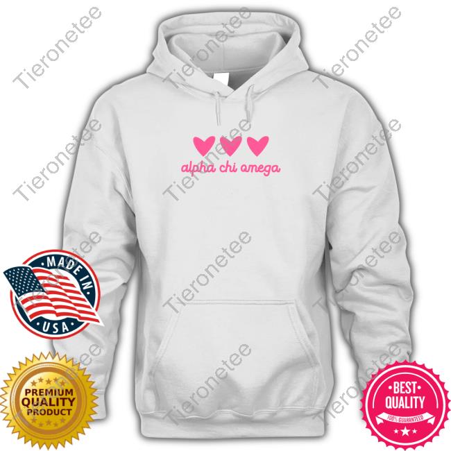 Official Alpha Chi Omega Merch Pink Hearts T Shirts