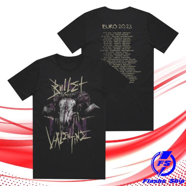 Bullet For My Valentine Ram Skull Black Tour Top Shirt